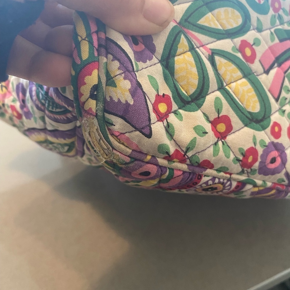 Vera Bradley quilted Floral paisley pink purple Patterned Tote Bag grandmacore - Picture 9 of 15